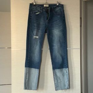 Bleached cropped jeans